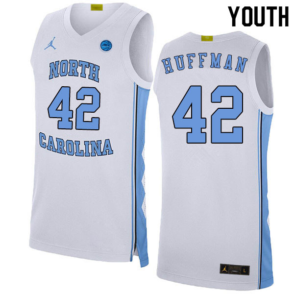 2020 Youth #42 Brandon Huffman North Carolina Tar Heels College Basketball Jerseys Sale-White